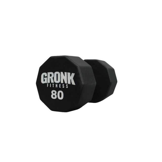 Dumbbell, 10 sided Urethane, Gronk, 80b - Final Stock Gronk Fitness Products Dumbbells 10_Sided_GFP_DB-80_LB