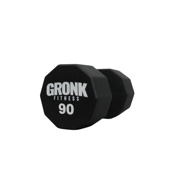 Dumbbell, 10 sided Urethane, Gronk, 90lb - Final Stock Gronk Fitness Products Dumbbells 10_Sided_GFP_DB-90_LB