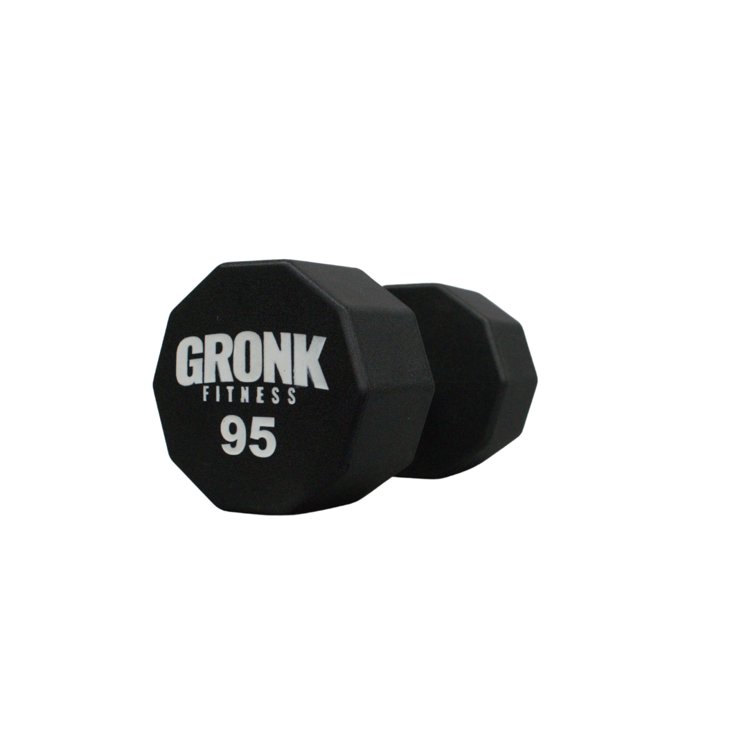 Dumbbell, 10 sided Urethane, Gronk, 95lb - Final Stock Gronk Fitness Products Dumbbells 10_Sided_GFP_DB-95_LB