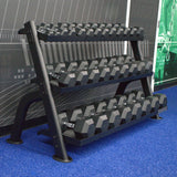Gronk 3 Tier Flat Tray Dumbbell / Kettlebell Rack ( Fits 5-75lb DB set) Gronk Fitness Products Dumbell racks, power block stand, plate and bar storage, kettlebell racks, ball racks 2_720x_ea3bd695-91d9-4581-a082-15acc7346225