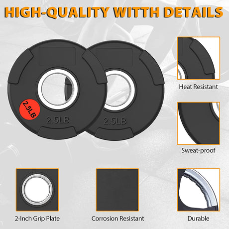 Premium Olympic Plates - Rubber Grip 2.5 lb 3daa87fa-5a5c-ed11-834a-0af6a9949c45_2001-01_.