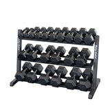 Body Solid GDR48B 3-Tier Dumbbell Rack Body Solid Dumbell racks, power block stand, plate and bar storage, kettlebell racks, ball racks GDR48B-5-55-SDR-0O2A5285-v2__26199.1737479039