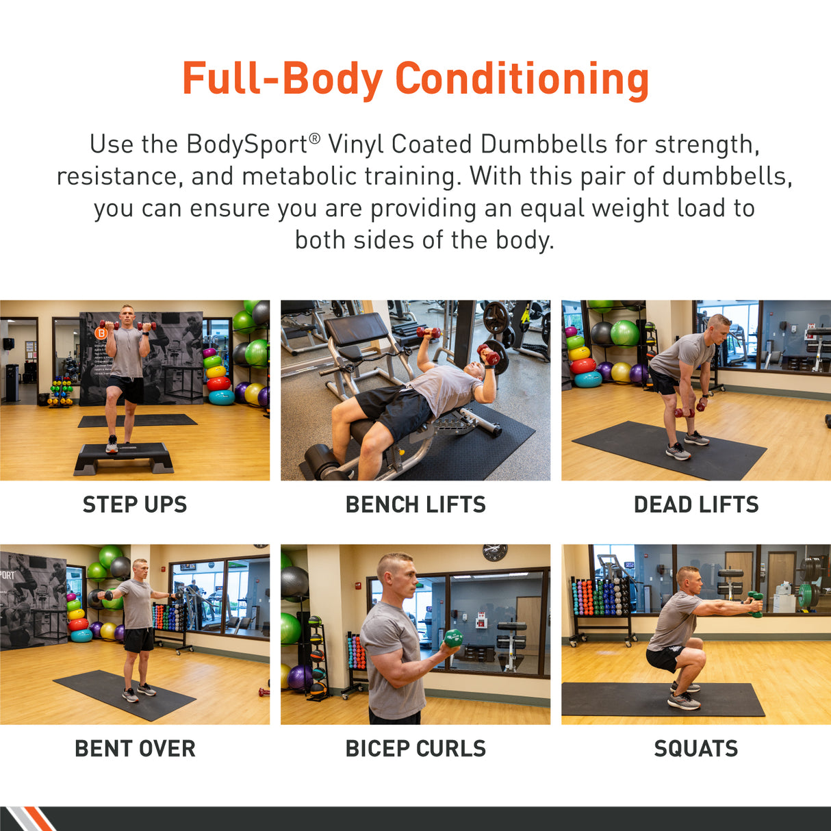 Elivate Body Sport Vinyl Dumbbells W-BDSVDB-3_03607580-dfa9-49af-86e6-0d9d98d801cf