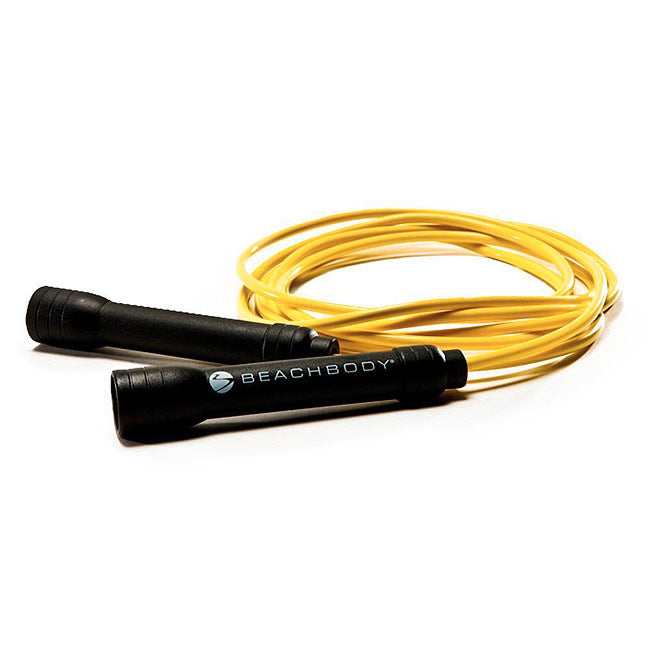BEACH BODY SPEED ROPE Beachbody Aerobics; aerobic step, HR straps beachbody-yellow-skipping-rope-lrg