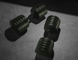 Nuobell Adjustable Dumbbell 100lb Tactical Green SMRTFT Dumbbells smrtft-adjustable-dumbbell-100lb-double-angle1