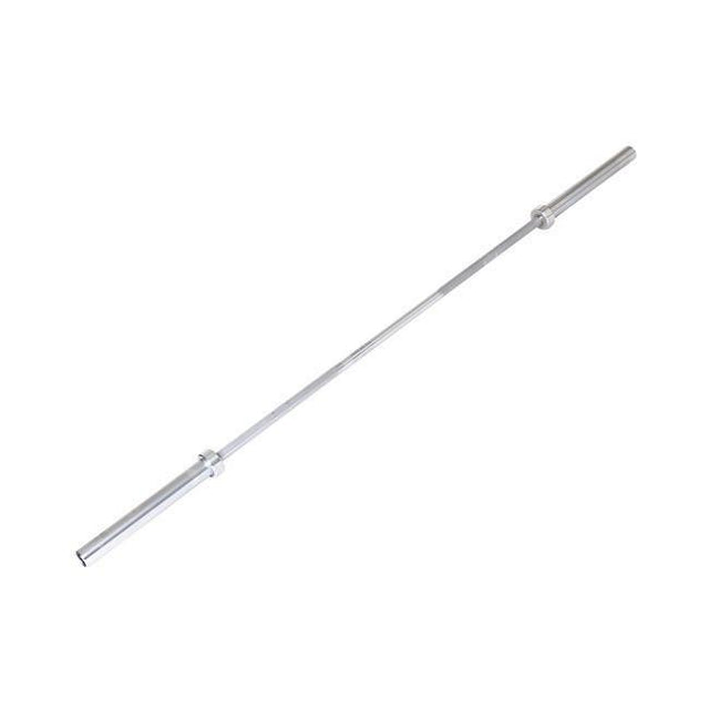Olympic Lifting Bar The 28mm bar represents a level of precision military grade engineering to date- 8 bearing, 200,000 PSI, 2000lb weight capacity. This Alloy Steel 45lb bar is made with a hardened chrome finish and comes with a double ring and no centre knurling. The ends includes plastic cap to show off our signature XM logo.